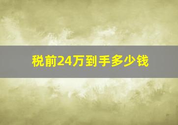 税前24万到手多少钱