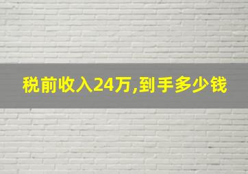 税前收入24万,到手多少钱