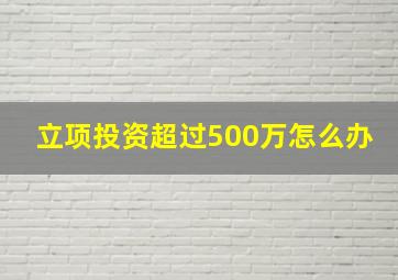 立项投资超过500万怎么办