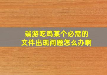 端游吃鸡某个必需的文件出现问题怎么办啊