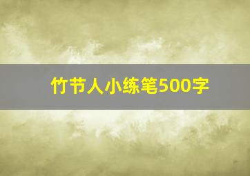 竹节人小练笔500字