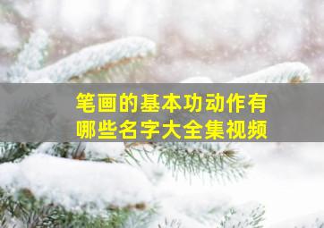 笔画的基本功动作有哪些名字大全集视频