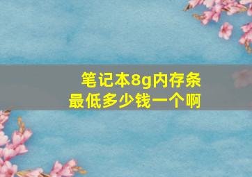 笔记本8g内存条最低多少钱一个啊