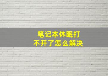 笔记本休眠打不开了怎么解决