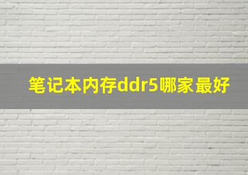 笔记本内存ddr5哪家最好