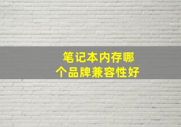 笔记本内存哪个品牌兼容性好