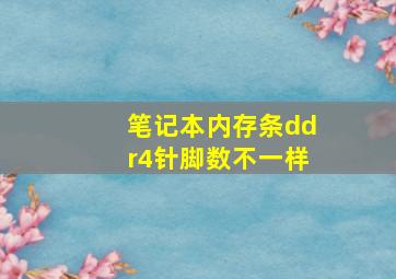 笔记本内存条ddr4针脚数不一样