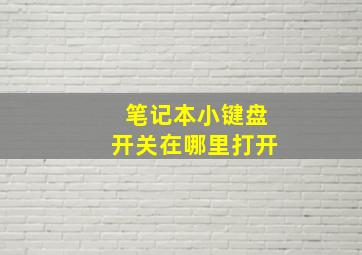 笔记本小键盘开关在哪里打开