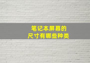 笔记本屏幕的尺寸有哪些种类