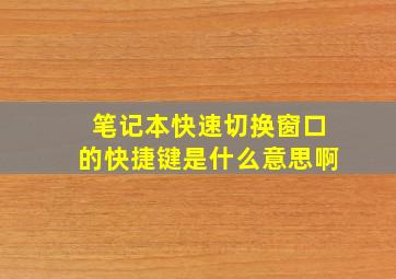 笔记本快速切换窗口的快捷键是什么意思啊