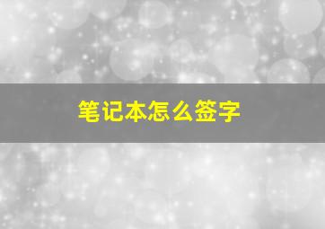 笔记本怎么签字