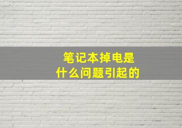 笔记本掉电是什么问题引起的