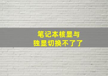 笔记本核显与独显切换不了了