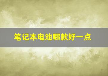 笔记本电池哪款好一点