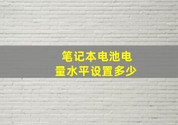 笔记本电池电量水平设置多少