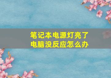 笔记本电源灯亮了电脑没反应怎么办