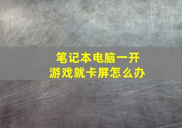 笔记本电脑一开游戏就卡屏怎么办