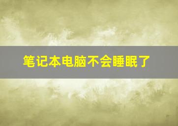 笔记本电脑不会睡眠了