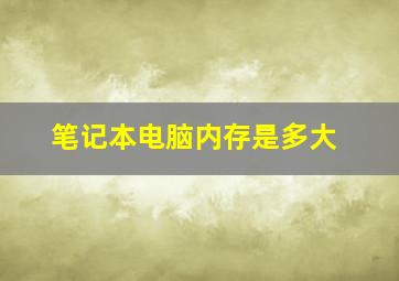 笔记本电脑内存是多大