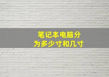 笔记本电脑分为多少寸和几寸