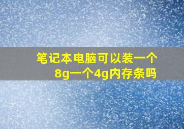 笔记本电脑可以装一个8g一个4g内存条吗