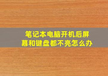 笔记本电脑开机后屏幕和键盘都不亮怎么办