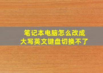 笔记本电脑怎么改成大写英文键盘切换不了