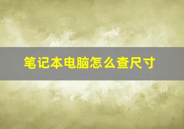 笔记本电脑怎么查尺寸