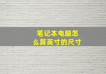 笔记本电脑怎么算英寸的尺寸