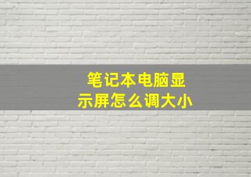 笔记本电脑显示屏怎么调大小