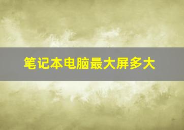 笔记本电脑最大屏多大