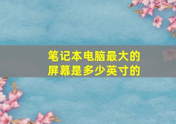 笔记本电脑最大的屏幕是多少英寸的