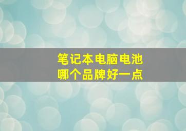 笔记本电脑电池哪个品牌好一点