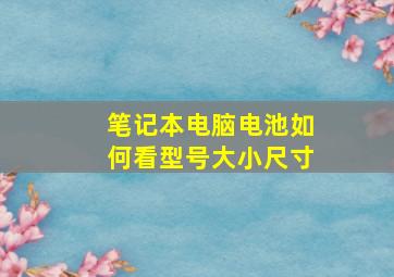 笔记本电脑电池如何看型号大小尺寸