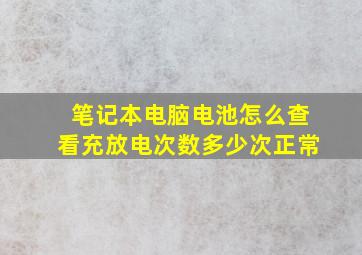 笔记本电脑电池怎么查看充放电次数多少次正常