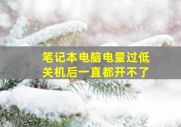 笔记本电脑电量过低关机后一直都开不了