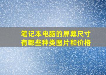 笔记本电脑的屏幕尺寸有哪些种类图片和价格