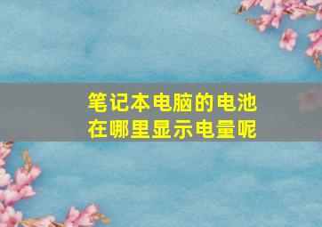 笔记本电脑的电池在哪里显示电量呢