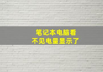 笔记本电脑看不见电量显示了