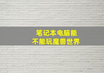 笔记本电脑能不能玩魔兽世界