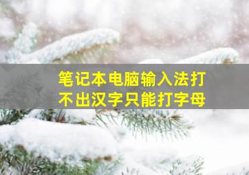 笔记本电脑输入法打不出汉字只能打字母