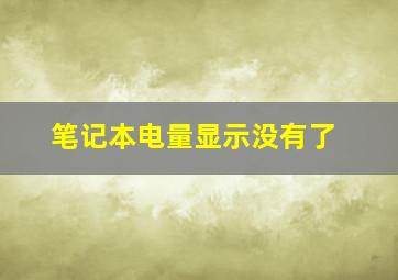 笔记本电量显示没有了