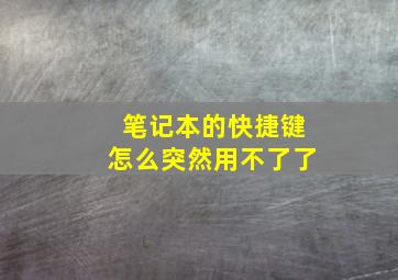 笔记本的快捷键怎么突然用不了了