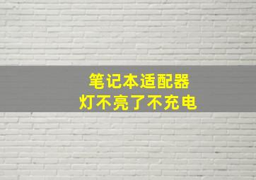 笔记本适配器灯不亮了不充电