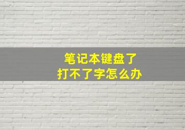 笔记本键盘了打不了字怎么办