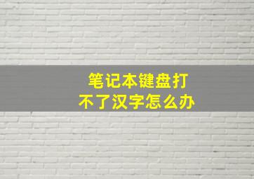 笔记本键盘打不了汉字怎么办