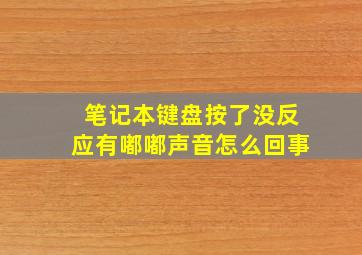 笔记本键盘按了没反应有嘟嘟声音怎么回事