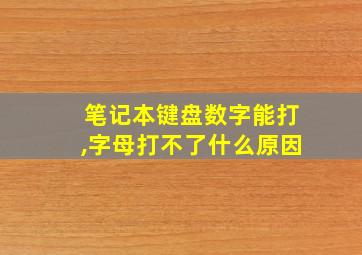 笔记本键盘数字能打,字母打不了什么原因