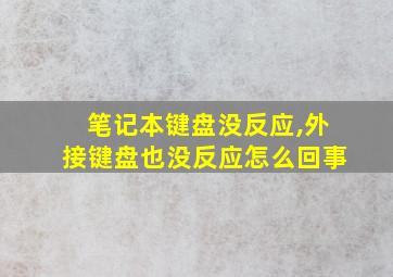 笔记本键盘没反应,外接键盘也没反应怎么回事