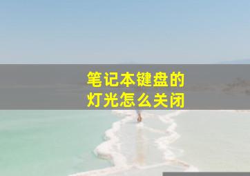 笔记本键盘的灯光怎么关闭